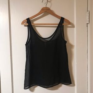 Semi sheer mesh tank
